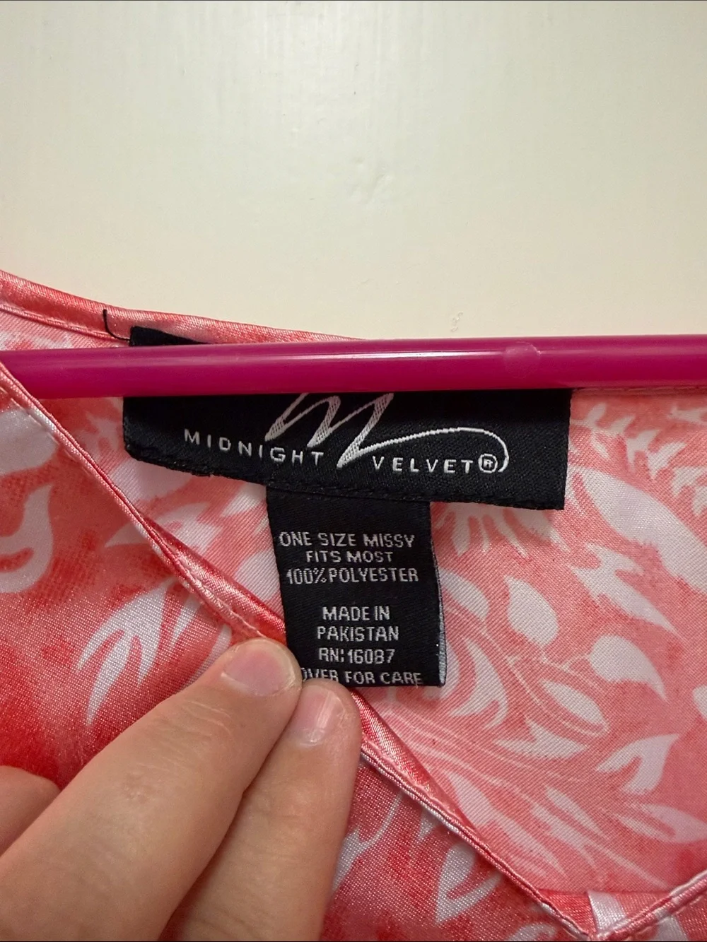 Midnight Velvet Coral Pink Satin Caftan with White Floral Border
